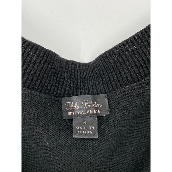 TALULA BABATON Women's Black Solid Knit With Cashmere Short Sleeve Top SZ S - Picture 8 of 11